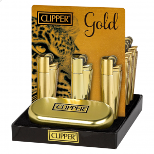 Clipper Classic Large Metal - Gold Matte/ Shiny - 12ct Display 